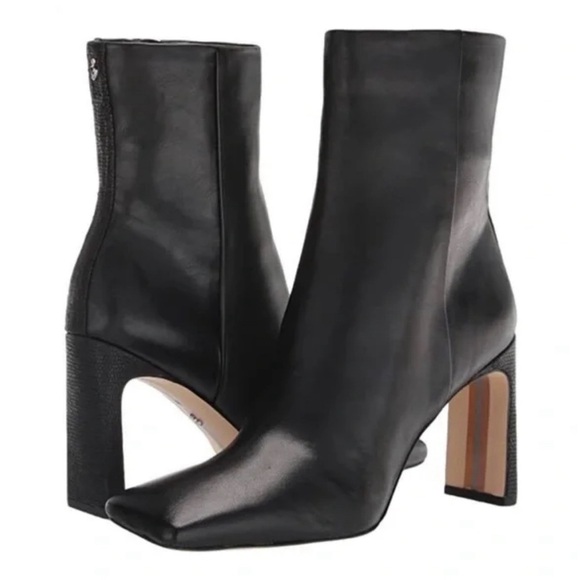SAM EDELMAN $170 Women’s ANIKA Square Toe Leather Ankle Bootie Shoes Size 9 - Picture 1 of 8